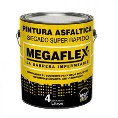 Pintura asfaltica Megaflex impermeable base solvente secado rapido lata x 4l