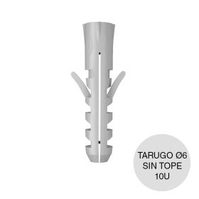 Taco tarugo nylon SA s/tope arandela ø6mm bolsa x 10u