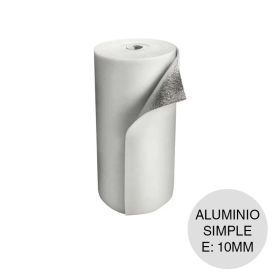 Aislante termico hidrofugo espuma polietileno Rufi film aluminio simple 10mm x 1.05m x 20m rollo x 21m²