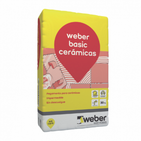 Pegamento pisos y revestimientos Weber Basic ceramicos comunes bolsa x 30kg