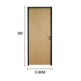 Puerta interior izquierda 80 MDF marco chapa Construccion en seco 800mm x 2m