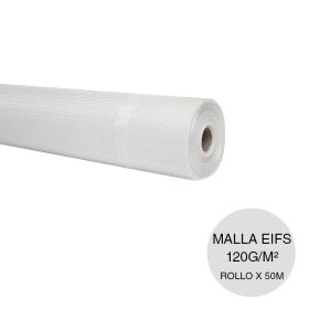 Malla refuerzo revestimientos sistema EIFS fibra vidrio exterior rollo 120g/m² x 1000mm x 50m