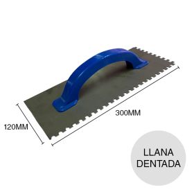 Llana albañil dentada metalica mango plastico 300mm x 120mm